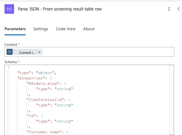 Power automate - Prepare table