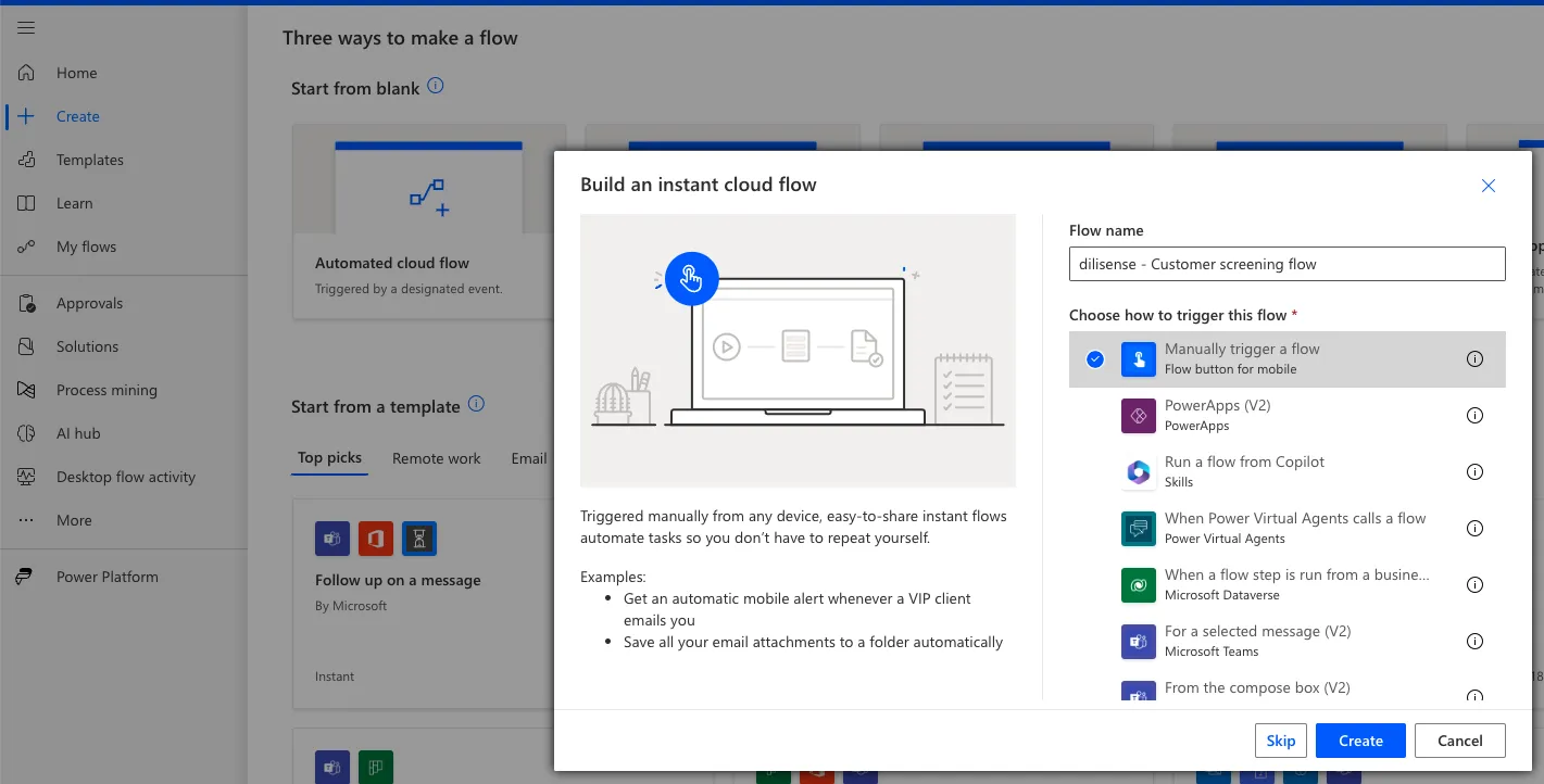 Power automate new flow